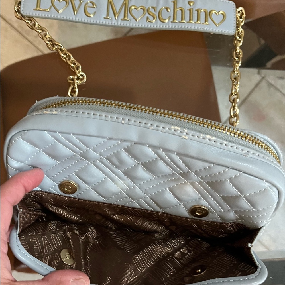 Love Moschino Quilted pale blue Crossbody Bag. See pictures - Picture 2 of 6
